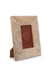 KDMD White Mango Wood Buddha Picture Frame for 10x15cm Photos, 26x20x2cm in Brown - Size: 26 x 20 x 2 cm - thumbnail 1