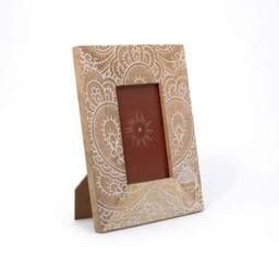 KDMD White Mango Wood Buddha Picture Frame for 10x15cm Photos, 26x20x2cm in Brown - Size: 26 x 20 x 2 cm - thumbnail 4
