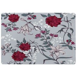 Benjamin Tate Design Red & White Winter Floral Rug in Natural - Size: Large - thumbnail 1