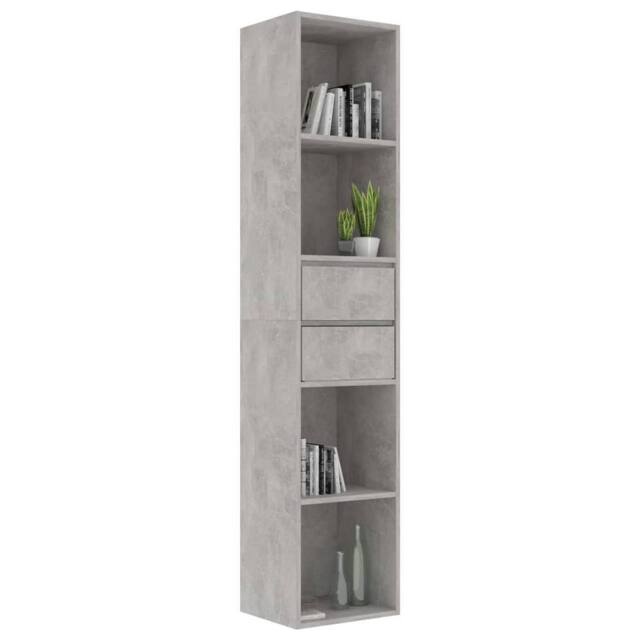Berkfield Home Modern Book Cabinet Concrete Grey 36x30x171 cm Engineered Wood - Size: 36 x 30 x 171 cm - image 1