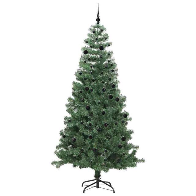 Berkfield Home Lush Christmas Tree with 300 LEDs with Stand Green 240 cm PVC - image 1