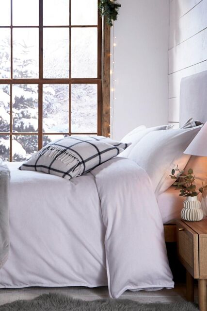 Murmur 'Laila Brushed Cotton' Fitted Sheet in White - Size: King Fitted - image 1
