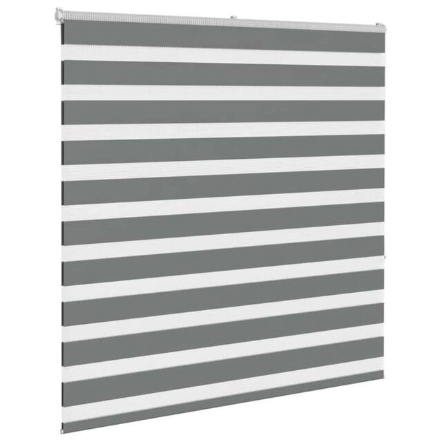 Berkfield Home Elegant Zebra Blind Dark Grey 140x150 cm Fabric Width 135.9 cm Po - image 1