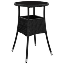 Berkfield Home Beautiful 5 Piece Garden Bistro Set with Cushions Black Poly Rattan - thumbnail 6