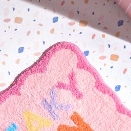 OHS Bath Mat Non Slip Rug Shower Textured Shaggy Bathroom Squeaky Clean in Pink - thumbnail 3