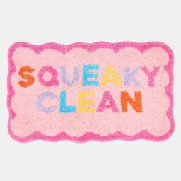 OHS Bath Mat Non Slip Rug Shower Textured Shaggy Bathroom Squeaky Clean in Pink - thumbnail 6