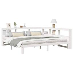 Berkfield Home Bookcase Bed without Mattress White 180x200 cm Super King Solid Wood Pine - thumbnail 3