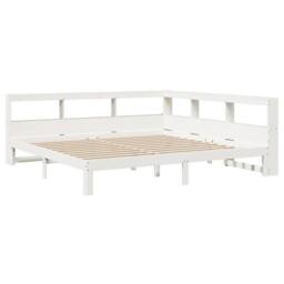 Berkfield Home Bookcase Bed without Mattress White 180x200 cm Super King Solid Wood Pine - thumbnail 4