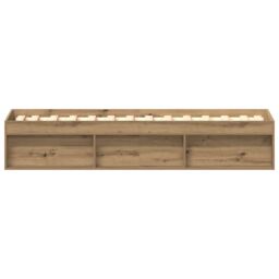Berkfield Home Bed Frame without Mattress Artisan Oak 100x200cm Engineered Wood in Brown - Size: 100x200 cm - thumbnail 6