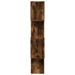 Berkfield Home Room Divider Bookcase 4-Tier Smoked Oak 70x24x129 cm Engineered Wood in Brown - Size: 70 x 24 x 129 cm - thumbnail 6