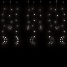 Berkfield Home Star & Moon Fairy Lights Remote Control 345 LED Cold White - thumbnail 4