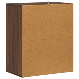 Berkfield Home Shoe Cabinet Brown Oak 60x35x70 cm Engineered Wood - Size: 60 x 35 x 70 cm - thumbnail 8