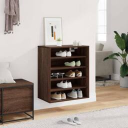 Berkfield Home Shoe Cabinet Brown Oak 60x35x70 cm Engineered Wood - Size: 60 x 35 x 70 cm