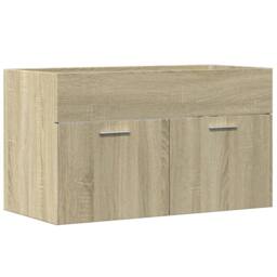 Berkfield Home Sink Cabinet Sonoma Oak 80x38.5x46 cm Engineered Wood in Light Oak - thumbnail 2