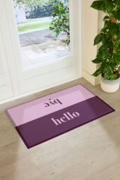 Artsy Mats Pink Hello Bye Doormat - Size: 90 cm x 60 cm