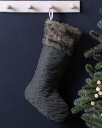 Dibor Set of 4 Nordic Sweater Knit Grey Xmas Decor Christmas Gift Bag Stocking - Size: 4 Pack - thumbnail 3