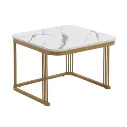 BTM Set of 2 Nesting Tables, High-Gloss Marble with Drawer in White - thumbnail 9
