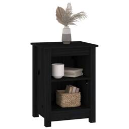 Berkfield Home Bedside Cabinets 2 pcs Black 40x35x55 cm Solid Wood Pine - Size: 40 x 35 x 55 cm - thumbnail 6
