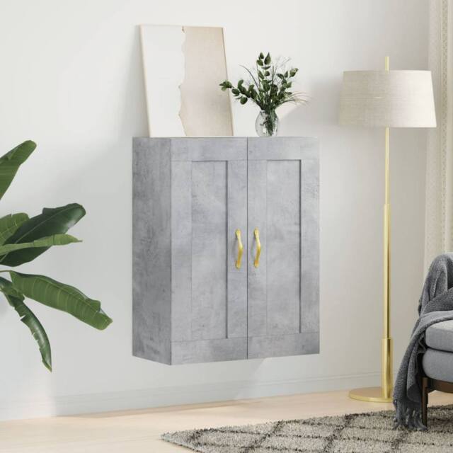Berkfield Home Wall Mounted Cabinet Concrete Grey 69.5x34x90 cm Engineered Wood - image 1