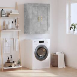 Berkfield Home Wall Mounted Cabinet Concrete Grey 69.5x34x90 cm Engineered Wood - thumbnail 2
