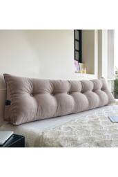 Living and Home Washable Wedge Headboard Pillow with Side Pocketed in Light Oak - Size: Large - thumbnail 2