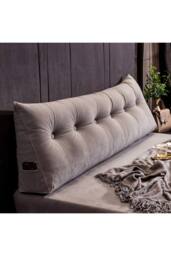 Living and Home Washable Wedge Headboard Pillow with Side Pocketed in Light Oak - Size: Large - thumbnail 7