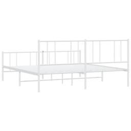 Berkfield Home Metal Bed Frame with Headboard & Footboard White 183x213 cm - thumbnail 8