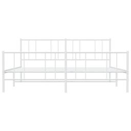 Berkfield Home Metal Bed Frame with Headboard & Footboard White 183x213 cm - thumbnail 6