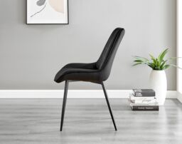 FurnitureboxUK Selina Round Glass Chrome Leg Dining Table & Pesaro Black Leg Chairs - Size: 2 Person - thumbnail 9