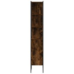 Berkfield Home Sturdy Bathroom Cabinet Smoked Oak 33x33x185.5 cm Engineered Wood in Brown - thumbnail 6