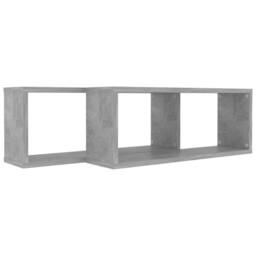 Berkfield Home Wall Cube Shelf 2 pcs Concrete Grey 60x15x23 cm Engineered Wood - Size: 60 x 15 x 23 cm - thumbnail 7