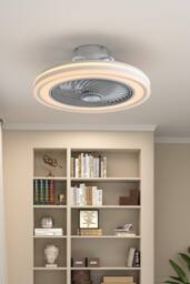 H&O Direct 21-inch Acrylic Ceiling Mount LED Fan Light in White