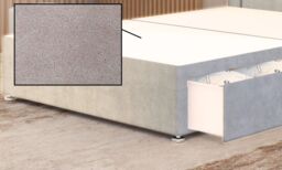 "Somnior Alexas Divan Divan Bed 4 Drawers with 54"" Floor Headboard Plush Velvet in Silver - Size: King" - thumbnail 5