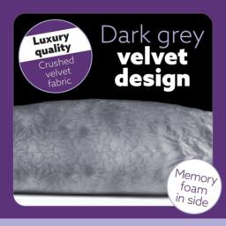 Aamira Dark Grey Pregnancy Maternity Pillow, 140x70x20cm J Shaped Memory Foam - Size: 140 x 70 x 20 cm - thumbnail 5