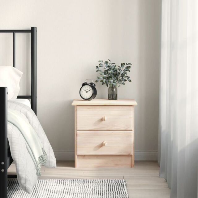 Berkfield Home Bedside Cabinet ALTA 43x35x40.5 cm Solid Wood Pine in Brown - image 1
