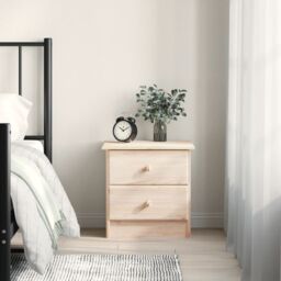 Berkfield Home Bedside Cabinet ALTA 43x35x40.5 cm Solid Wood Pine in Brown - thumbnail 1