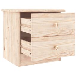 Berkfield Home Bedside Cabinet ALTA 43x35x40.5 cm Solid Wood Pine in Brown - thumbnail 4