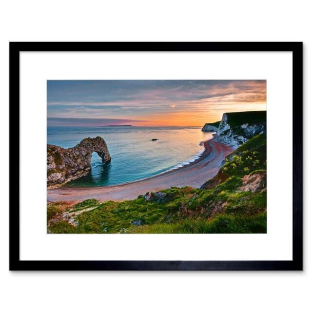 "Artery8 Durdle Door Dorset Cliff Seascape Sea Home Decor 12x16"" Framed Art - Size: W12"" x H16""" - image 1