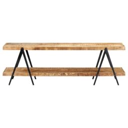 Berkfield Home TV Cabinet 160x40x50 cm Solid Mango Wood in Brown - Size: 160 x 40 x 50 cm - thumbnail 2