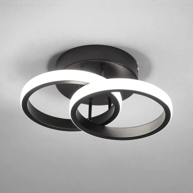 Pheashine Modern LED ceiling light, white light 6500K, round 25cm Indoor Use in Black - image 1