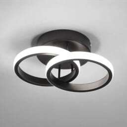 Pheashine Modern LED ceiling light, white light 6500K, round 25cm Indoor Use in Black - thumbnail 1
