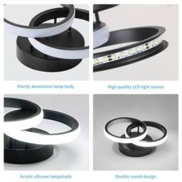 Pheashine Modern LED ceiling light, white light 6500K, round 25cm Indoor Use in Black - thumbnail 4