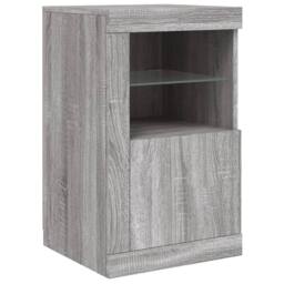 Berkfield Home Sideboard with LED Lights Grey Sonoma 142.5x37x67 cm - thumbnail 9