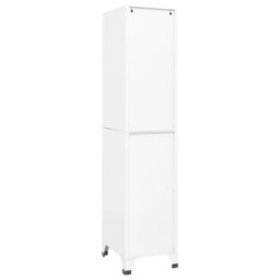 Berkfield Home Locker Cabinet White 38x45x180 cm Steel - Size: 38 x 45 x 180 cm - thumbnail 4