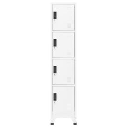 Berkfield Home Locker Cabinet White 38x45x180 cm Steel - Size: 38 x 45 x 180 cm - thumbnail 2