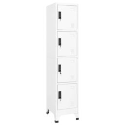 Berkfield Home Locker Cabinet White 38x45x180 cm Steel - Size: 38 x 45 x 180 cm - thumbnail 1