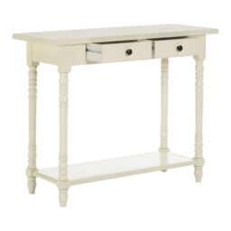 Orsina Console Table for Hallway, Pine Wood Hallway Table for Home Décor, Wood Table with 2 Drawers for Office in White - thumbnail 5