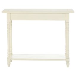 Orsina Console Table for Hallway, Pine Wood Hallway Table for Home Décor, Wood Table with 2 Drawers for Office in White - thumbnail 4