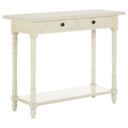 Orsina Console Table for Hallway, Pine Wood Hallway Table for Home Décor, Wood Table with 2 Drawers for Office in White - thumbnail 2