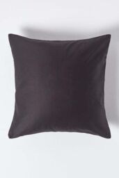 Homescapes Continental Egyptian Cotton Pillowcase 1000 TC, 40 x 40 cm in Dark Grey